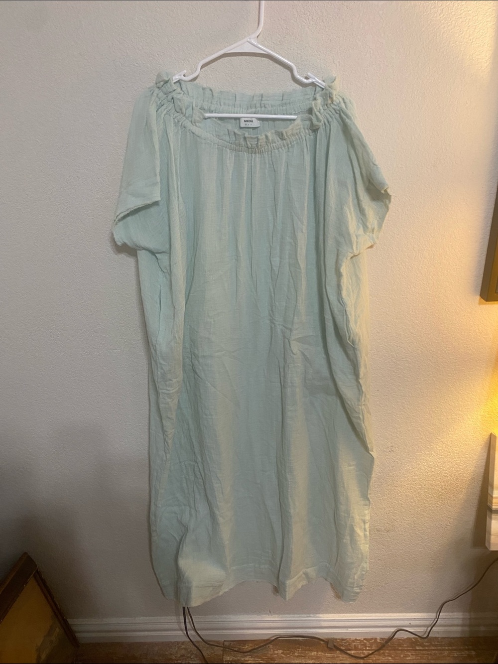 Mikoh Mint Green Off-Shoulder Gauze cover up